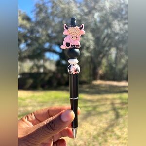 Custom Made Pink & Black Highland Cow Pen